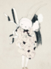 habilelapin: A sketch of Fifi Lapin in the rose dress, black and white (Lapin, personal)