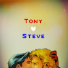 cadenzamuse: a manip of Steve Rogers (Captain America) kissing Tony Stark (Iron Man) with words "Tony heart Steve" (Steve/Tony)