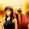 gottadealwithit: Korra in formal dress, standing with Tenzin - an older man in airbending robes ([Tenzin] your Avatar)