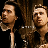 ginainthekingsroad: Gary & Tim as Rosencrantz & Guildenstern.  Text: WTF?! (RAGAD- WTF)