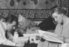 onyxlynx: BxW F. Lang & T. von Harbou each reading. (Fritz Lang Thea von Harbou)