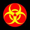 geekosaur: yellow on red biohazard warning sigil (biohazard)