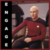 syntaxofthings: Captain Jean-Luc Picard of the Starship Enterprise sitting with the text "Engage" next to him. ([TNG] Engage)