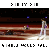 lannamichaels: Johnny Weir, Melissa Gregor, and Denis Petukhov in the Fallen Angels number. Text: One by one angels would fall. (angels would fall, fallen angels, genuflect before teh johnny, johnny 1)