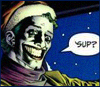 rdfox: Joker asking Tim Drake, "'Sup?" from Paul Dini's "Slay Ride" ("'Sup?", Joker)