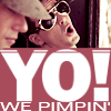 oxoniensis: brad and nate in the humvee, text: yo! we pimpin' (fandom: gk we pimpin')