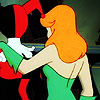 liviapenn: ivy's arm over harley's shoulders, walking away (dc: harley and ivy are biffles)