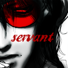 lavinia: Solid&Etc. fanart of Alucard with text "servant" (Hellsing - Alucard servant)