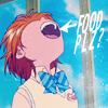 katarik: [FUTARI WA PRETTY CURE] Nagisa, head flung back, mouth open, arrow pointing at mouth, text food plz (Fud teimz is nao!)