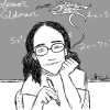 crystalpyramid: cartoon drawing of me, sitting at a teacher's desk, thinking, with a blackboard full of equations and illegible scrawls (teach)