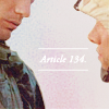 descartes: brad colbert and nate fick facing each other in profile; text: "article 134" (new words for old desires)