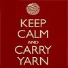 marusarel: red icon with white text (and a ball of yarn) saying "keep calm and carry yarn" (Things We Do: Knitting)