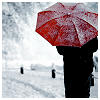 jana: Woman with umbrella in winter landscape (umbrella snow)