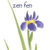 starfish: iris watercolor, captioned "zen fen" (Zen iris)