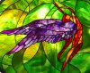 keshwyn: Stained glass window of a winged woman dancing (wings)