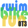 temve: The words "run bike swim OT3" in pretty colours (Tri OT3)