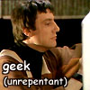 darchildre: avon, doing techy things.  text:  "geek (unrepentant)" (unrepentant geek)