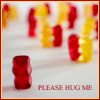 cesy: Jelly baby saying "Please hug me" (Hug)