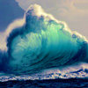 isana: a rising blue-green wave (wave)