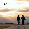 thingswithwings: Adam and Jamie walk into the sunset: text: <3 (myth - AJ walk into sunset <3)