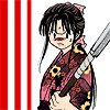lifeisbrief: angry Takiko practicing with her naginata (/ Projected through five flaming hoops)