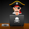 cydling: pirate on a laptop (online pirate)