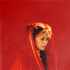 goodbyebird: Rome: Atia of the Julii wearing red, on a red background. (Rome Atia of the Julii)