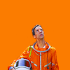 goodbyebird: Community: Abed wearing his orange space suit, looking up into the sky. (Community Greendale we have a problem)