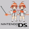 althea_valara: Icon of fanart: two young twins touching hands, captioned "Nintendo DS". (nintendo ds)