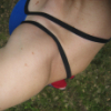 aquaeri: photo of my left shoulder from above, my feet tiny below (strong)