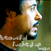 sathari: Tony Stark from IM1, caption "beautiful fucked-up man" from "Building a Mystery" (Tony Stark is a beautiful fucked-up man)