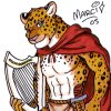 hrrunka: Three-quarter view from a badge by Marcie McAdam (hrrunka harp)