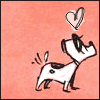 wicked_socks: little tail wagging dog with a heart above it (mutts <3)