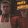 instantramen: Mountie in an apron holding a plate of ratatouille (Turnbull is a level 13 pastamancer)