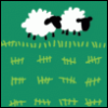 ghoti: two sheep with tally marks beneath (counting sheeps)