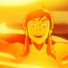 damkianna: A cap of Korra from The Legend of Korra, through lines of fire. (Bending is the coolest.)