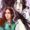 jelazakazone: drawing of Mithian, Morgana, and a little Aithusa (mithian/morgana)