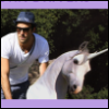 leupagus: When Zachary Quinto has serious business to do, he'll steal your unicorn right out of your driveway. (strps-awesome unicorn)