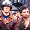 shanaqui: Steve and his best friend Bucky from Captain America, walking back from a big fight. ((SteveBucky) Side by side)