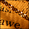 majoline: photo from a book with a chain and focused on the word Awe (Awe)