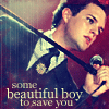 torachan: brandon flowers of the killers with the text "some beautiful boy to save you" (some beautiful boy to save you)