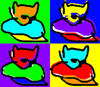 mecurtin: pop-art cats (art)