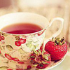 serpentine: strawberry tea in a cute tea cup (Food - Strawberry Tea)