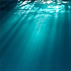 chalcopyrite: underwater photo; deep water with rays of light coming down from the surface (deep water)