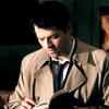 backtoschool: Castiel reads intently. (back to school!)