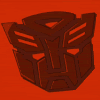 mmouse15: Grey Autobot symbol on red background with ray of light passing over it. (Autobot shiny)