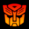 mmouse15: Orange/red Autobot symbol on black background (Autobot symbol orange)