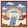 raptorempress: A picture of human and robot hands with a rainbow arcing between them (Human and Robot Peace)