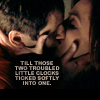 tree: mulder and scully kiss from 'the truth'; text: till those two troubled little clocks ticked softly into one. ([xf] lost inside your pocket)