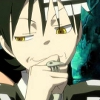 rhythmbandit: Kid holding back a laugh (Soul Eater * Death the Kid)